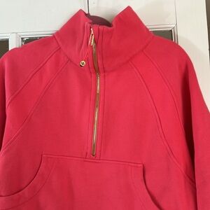 Lululemon Scuba Oversized Funnel-Neck Half Zip pink /gold M/L